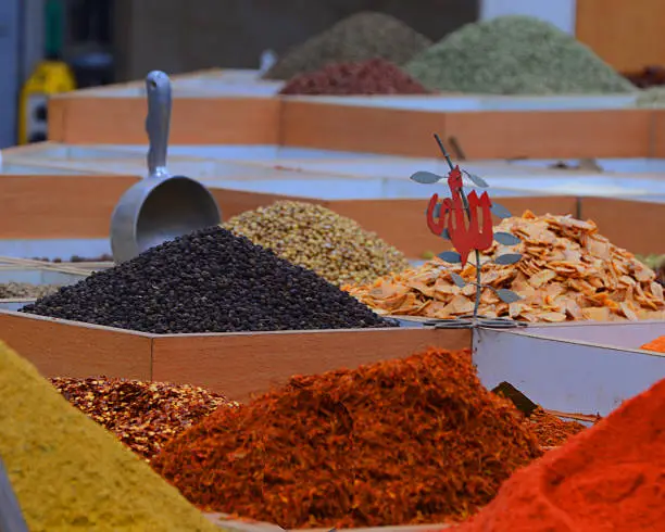 Fresh spices in the old market