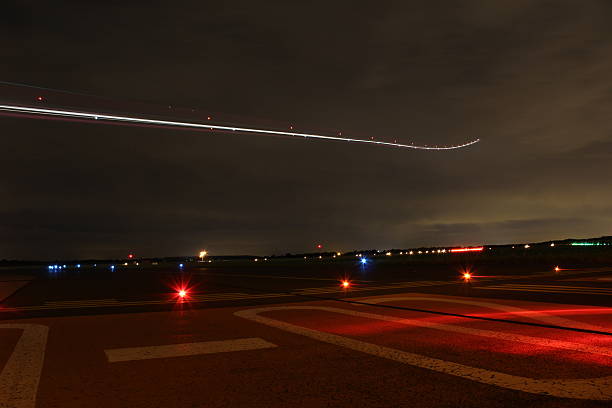 istock Long Shutter Speed Aircraft Landing 623535284