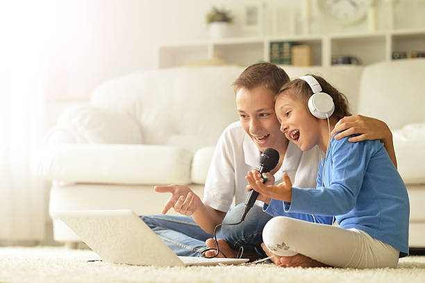 istock Children with laptop at home 623536004