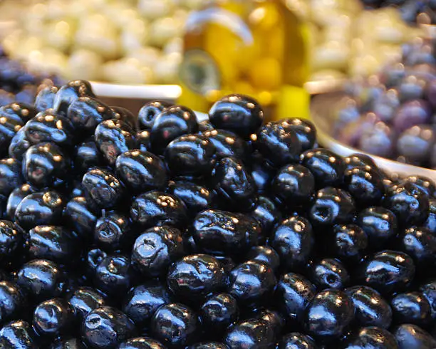 Beautiful olives in the market