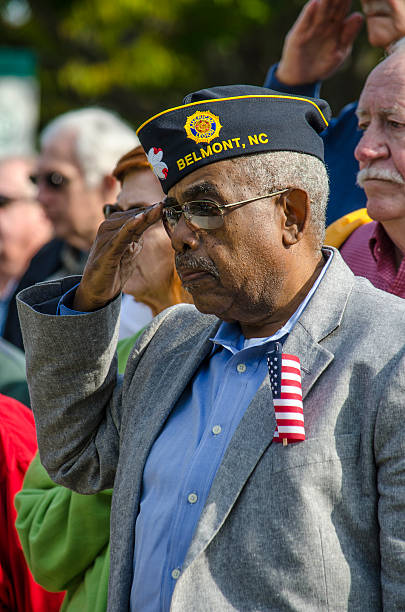 des vétérans américains honorés lors d’une journée des anciens combattants cermony - memorial vigil photos et images de collection