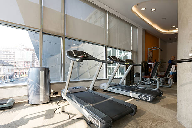 istock Interior of a modern hotel gym 623588360