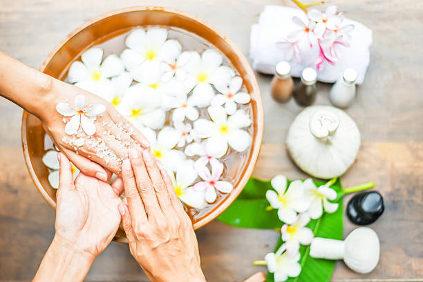 istock Spa treatment and product for hand spa. 623595204