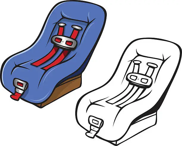 Vector illustration of safety seat coloring book