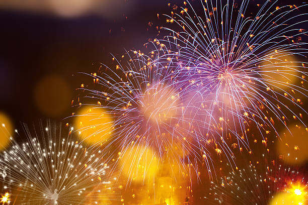 istock Fireworks at New Year and copy space 623599412