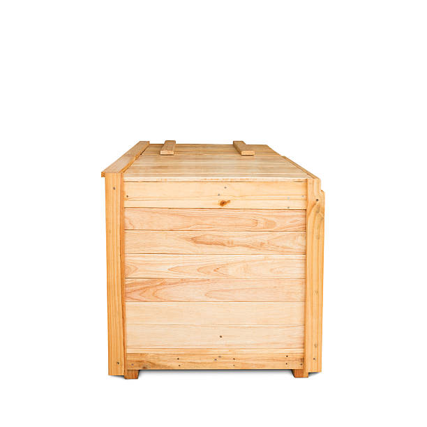 istock wooden box with clipping path isolated on white background with 623602232