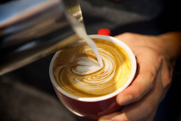 istock draw a heart on coffee, latte art 623603230