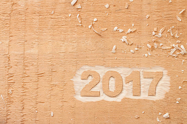 symbol from number 2017 on wooden texture stock photo