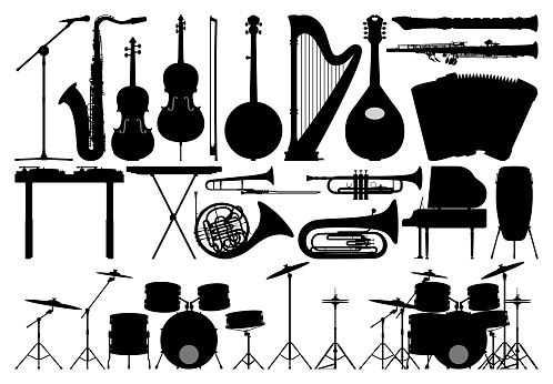 Instruments, isolated on white.