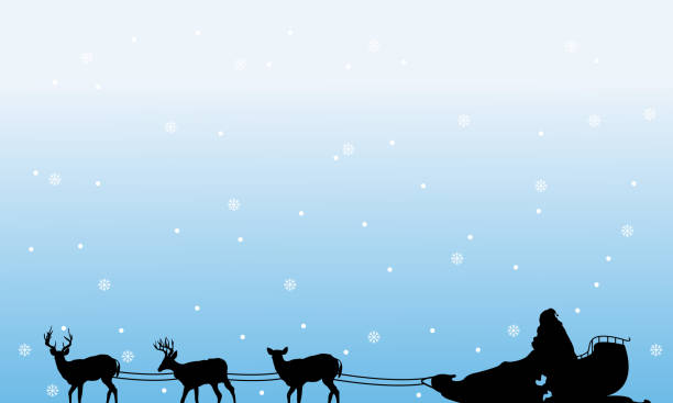 istock Train Santa with snow of silhouettes landscape 623606434