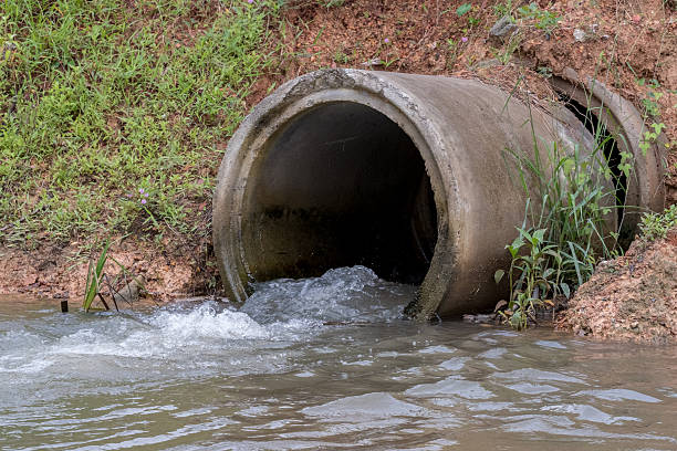 istock Water Drain,Drain flow into the canal for prevent flood 623607050