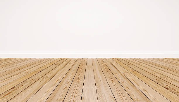 istock Oak wood floor with white wall 623611036