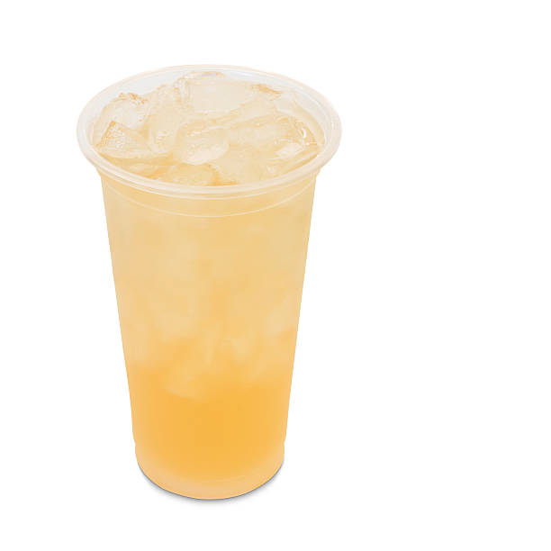 istock ice green tea with lychee fruit in glass on white 623611934