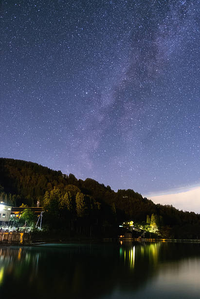istock Milky way with lake 623616040