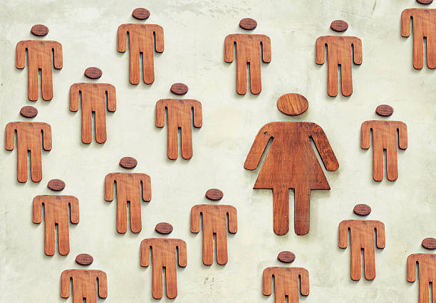 istock wooden one woman around man 623617130