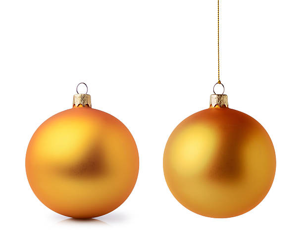 istock Two golden Christmas balls 623617822