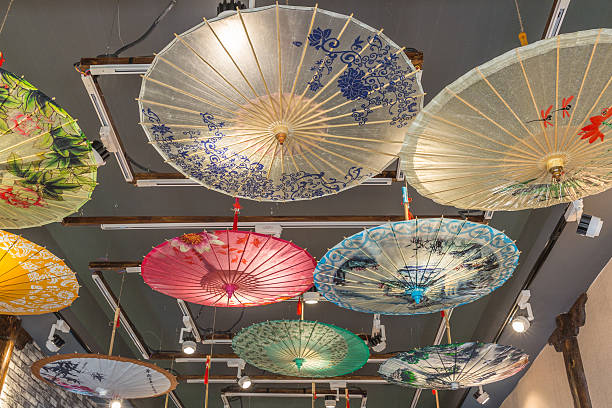 istock Colorful chinese paper umbrellas 623618818