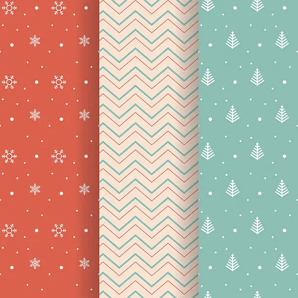 Vector illustration of Christmas pattern collection