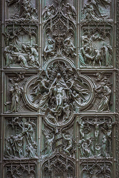 istock Famous bronze doors of Milan Cathedral, Italy 623620312