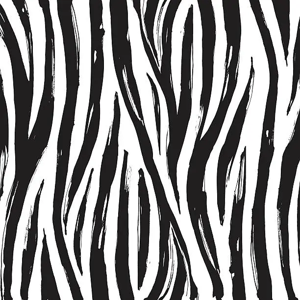 Vector illustration of Zebra print background pattern. Black and white