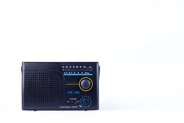 istock AM, FM portable radio transistor receiver   black vintage retro style 623623024