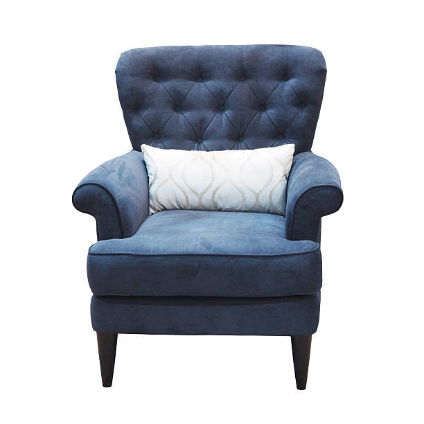 istock Blue chair with pillow isolated 623665194