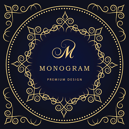 Monogram Design Graceful Template Elegant Business Emblem Letter M ...