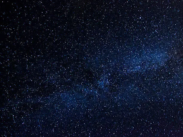 Long exposure of the sky with Milky Way. High ISO.