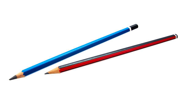 istock Two wooden pencils isolated on white background 623678672
