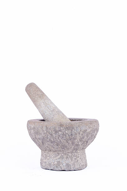 istock granite stone mortar and pestle are Thai cooking tool 623685472