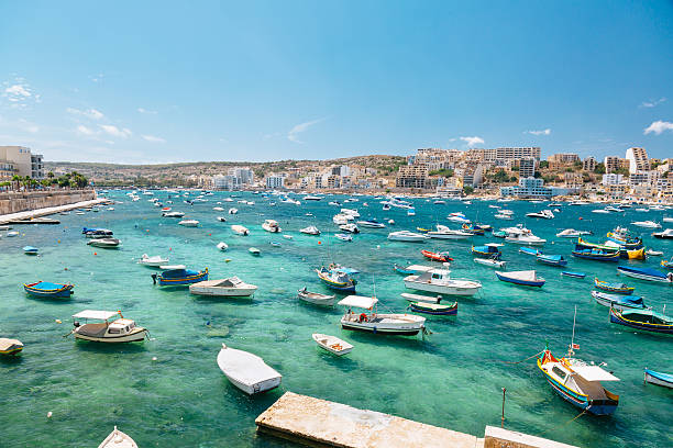 istock Boats in Bugibba bay, Malta 623690158