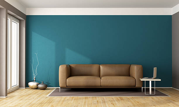 istock Blue contemporary living room 623690384