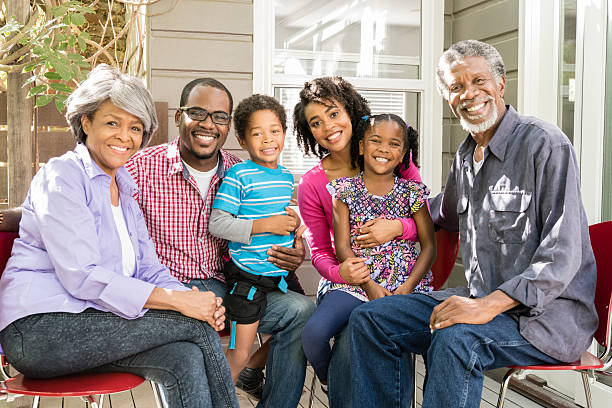 istock Multi generation African American family smiling, portrait 623700444