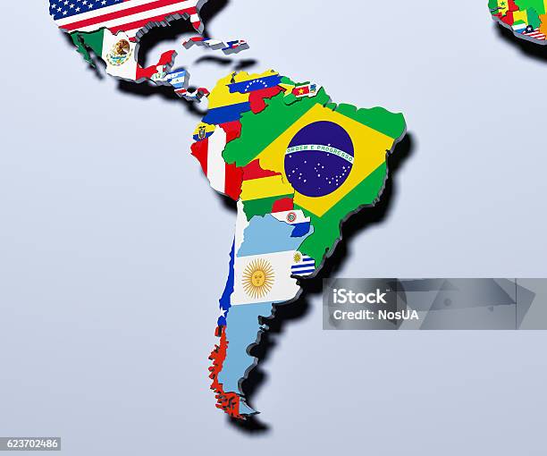 Foto de Mapa Da América Do Sul 3d Ilustração e mais fotos de stock de Mapa - Mapa, As Américas, Governo