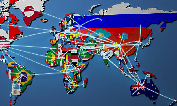 istock Online Shopping in world Map 3d illustration 623703114