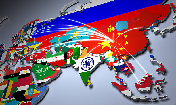 istock Online Shopping in China Concept world Map 3d Rendering 623704990