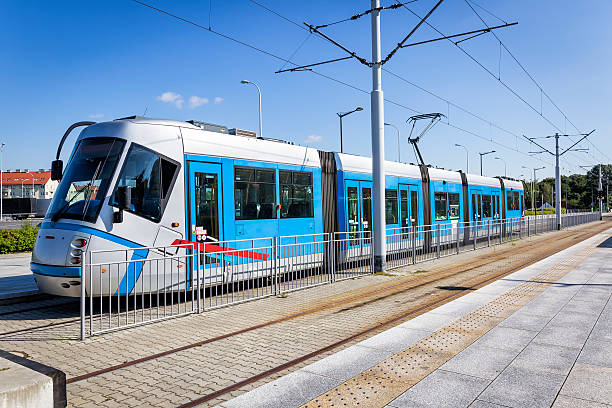istock Modern Tram on the platform, Wroclaw, Poland 623707184