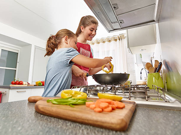 istock Mother and daughter cooking in kitchen 623708580
