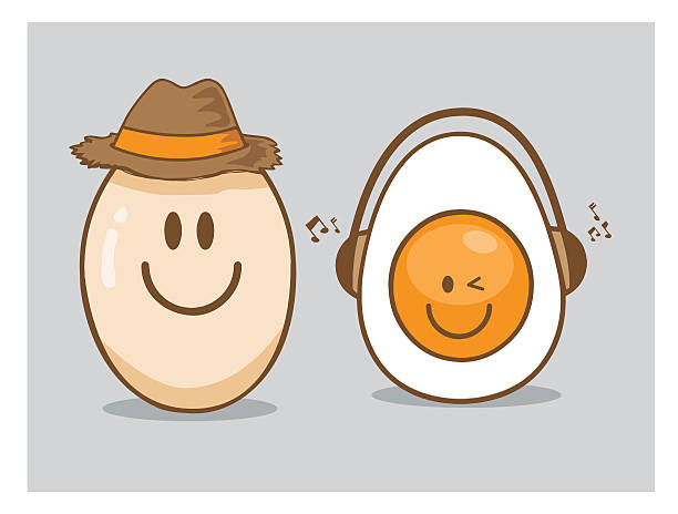 ilustrações de stock, clip art, desenhos animados e ícones de food egg farm cowboy - chicken egg audio