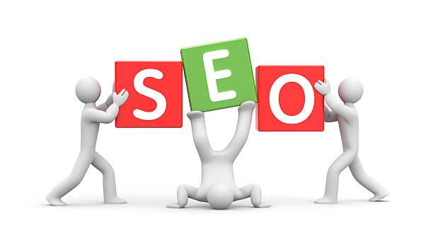 istock 3d people and word SEO. Improvisation on SEO 623709490