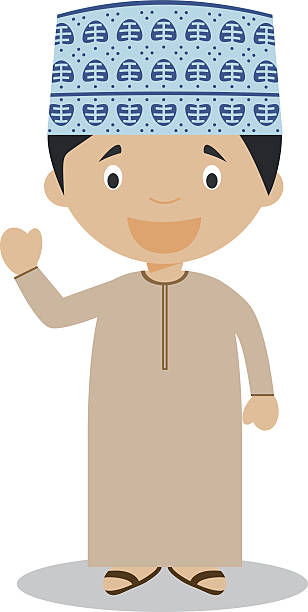 Character from Oman dressed in the traditional way Vector Illustration Character from Oman dressed in the traditional way Vector Illustration. Kids of the World Collection. oman cartoon stock illustrations