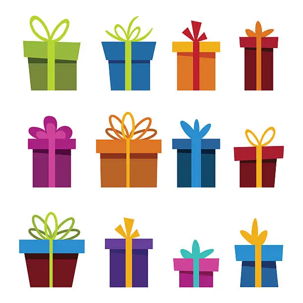 Vector illustration of Set of gift boxes