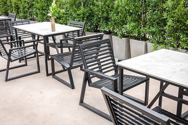 istock Tables and chairs in a restaurant 623713216