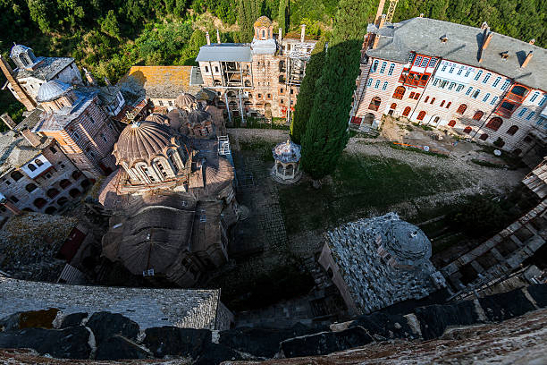 修道院 hilandar   - serbian culture ストックフォトと画像