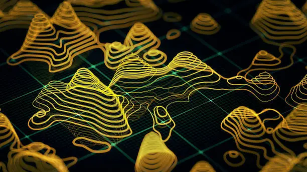 Abstract 3d topographic map