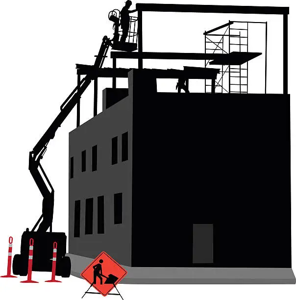 Vector illustration of Renovation Lift Silhouette