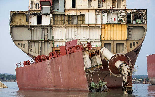 istock Partially broken ship in a yard in Chittagong, Bangladesh 623744498