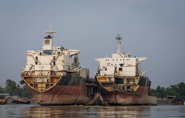 istock Partially broken ship in a yard in Chittagong, Bangladesh 623744706