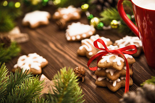 istock Christmas cookies with red bow 623744882