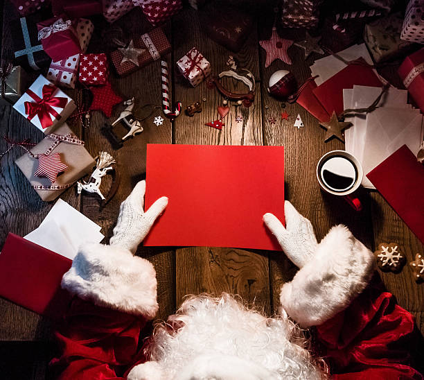 istock Santa Claus with red card 623745862